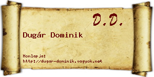 Dugár Dominik névjegykártya
